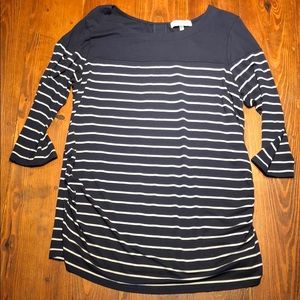 Striped maternity 3/4 sleeve shirt